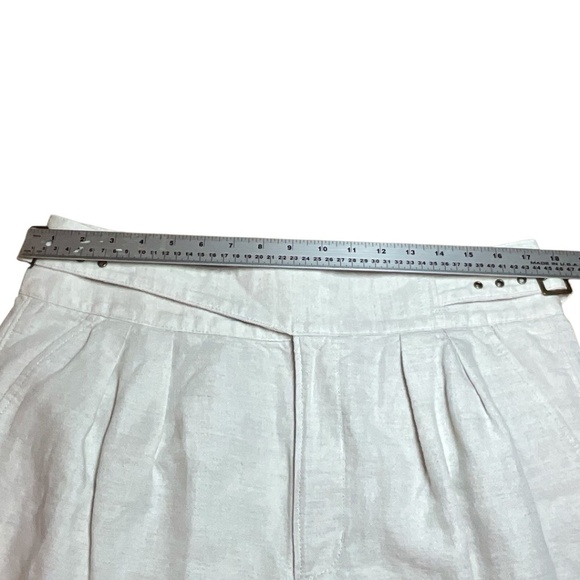 BANANA REPUBLIC Linen Cotton Blend Cuffed Hem Shorts w/ Belt Detail 4 Pocket 14 - Picture 6 of 10